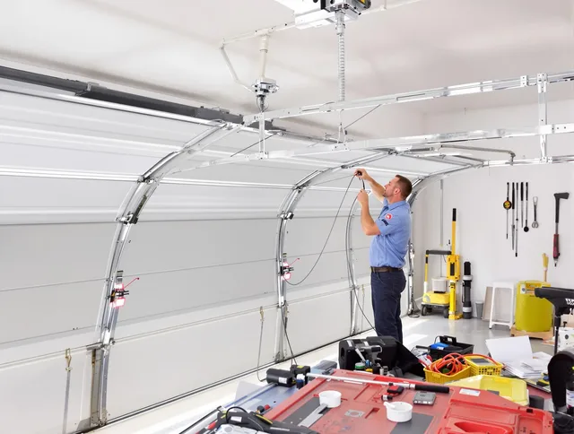 Garage door cable repair service by Westerly Garage Door Repair in Westerly